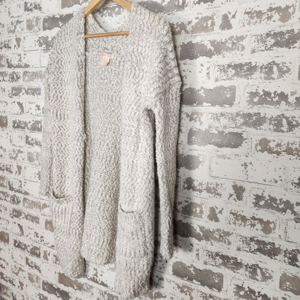 For Thee Knit Open Front Cardigan Sweater Pockets XS Cozy Comfy Over Sized Long - Picture 4 of 16